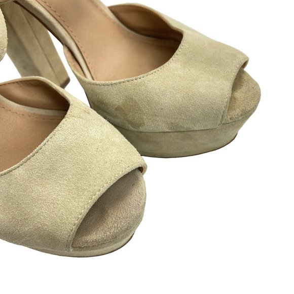 Steve Madden Jillyy Platform Sandals Size 9 Blush Suede Peep Toe Chunky Heel 90s - Picture 4 of 11